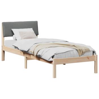 Bettgestell Braun und Dunkelgrau 75 x 190 cm Massivholz Kiefer