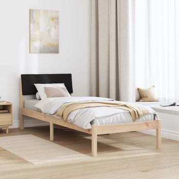Bettgestell Braun und Schwarz 75 x 190 cm Massivholz Kiefer
