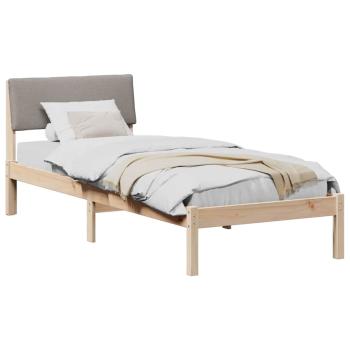 Bettgestell Braun und Taupe 75 x 190 cm Massivholz Kiefer
