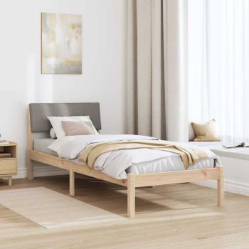 Bettgestell Braun und Taupe 75 x 190 cm Massivholz Kiefer