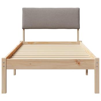 Bettgestell Braun und Taupe 75 x 190 cm Massivholz Kiefer