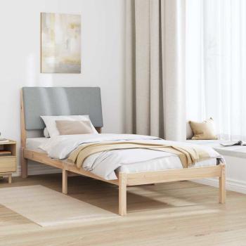 Bettgestell Braun und Hellgrau 100 x 200 cm Massivholz Kiefer