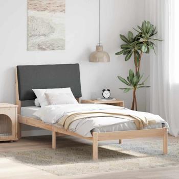 ARDEBO.de - Bettgestell Braun und Dunkelgrau 100 x 200 cm Massivholz Kiefer
