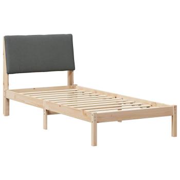 Bettgestell Braun und Dunkelgrau 100 x 200 cm Massivholz Kiefer