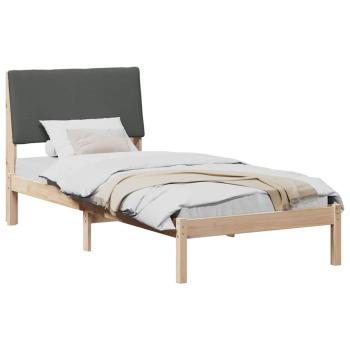 Bettgestell Braun und Dunkelgrau 100 x 200 cm Massivholz Kiefer