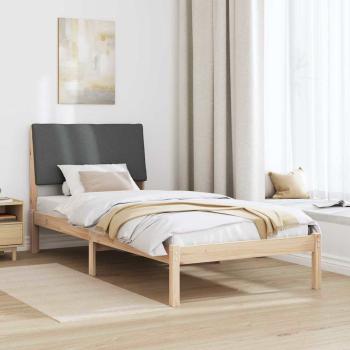 Bettgestell Braun und Dunkelgrau 100 x 200 cm Massivholz Kiefer
