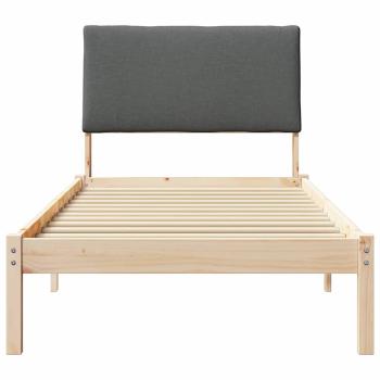 Bettgestell Braun und Dunkelgrau 100 x 200 cm Massivholz Kiefer