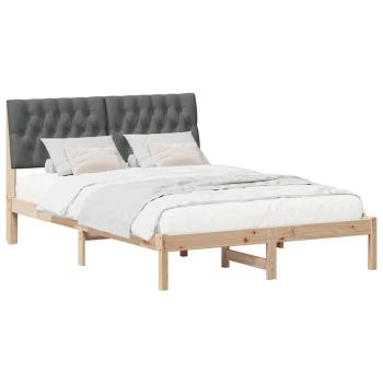 Bettgestell mit gepolstertem Kopfteil Braun 135 x 190 cm