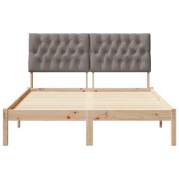 Bettgestell mit gepolstertem Kopfteil Braun 135 x 190 cm