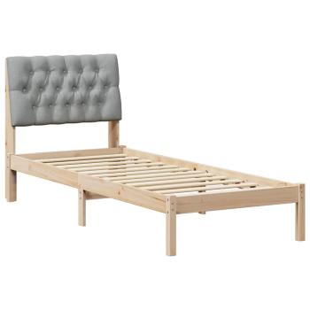 Bettgestell mit gepolstertem Kopfteil Braun 75 x 190 cm