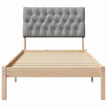 Bettgestell mit gepolstertem Kopfteil Braun 75 x 190 cm
