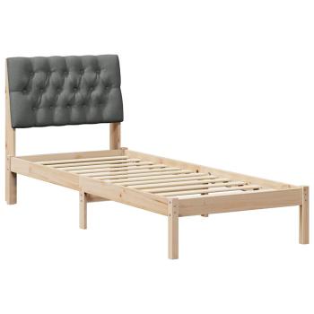 Bettgestell mit gepolstertem Kopfteil Braun 75 x 190 cm