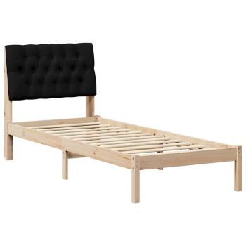 Bettgestell mit gepolstertem Kopfteil Braun 75 x 190 cm