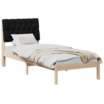 Bettgestell mit gepolstertem Kopfteil Braun 75 x 190 cm