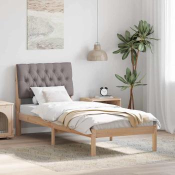 ARDEBO.de - Bettgestell mit gepolstertem Kopfteil Braun 75 x 190 cm
