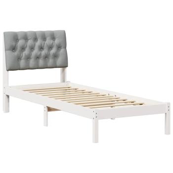 Bettgestell mit gepolstertem Kopfteil Weiß 75 x 190 cm