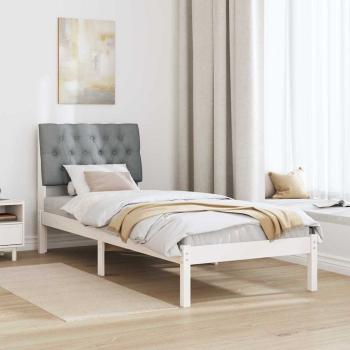 Bettgestell mit gepolstertem Kopfteil Weiß 75 x 190 cm