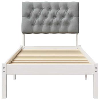 Bettgestell mit gepolstertem Kopfteil Weiß 75 x 190 cm
