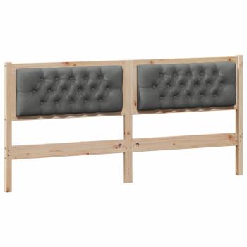 Kopfteil Braun und Dunkelgrau Massivholz Kiefer