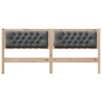 Kopfteil Braun und Dunkelgrau Massivholz Kiefer
