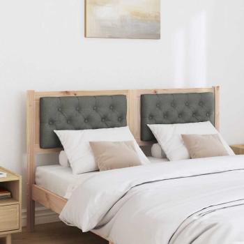 Kopfteil Braun und Dunkelgrau 150 cm Massivholz Kiefer