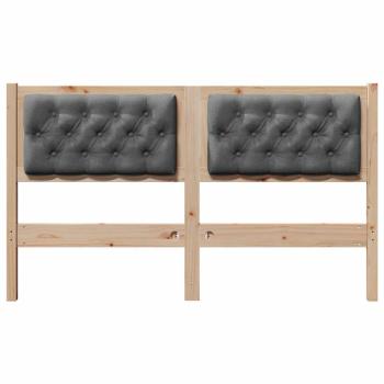 Kopfteil Braun und Dunkelgrau 150 cm Massivholz Kiefer