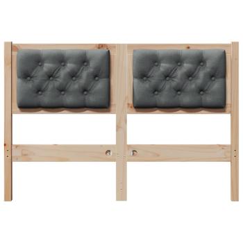 Kopfteil Braun und Dunkelgrau 135 cm Massivholz Kiefer