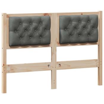 Kopfteil Braun und Dunkelgrau 120 cm Massivholz Kiefer