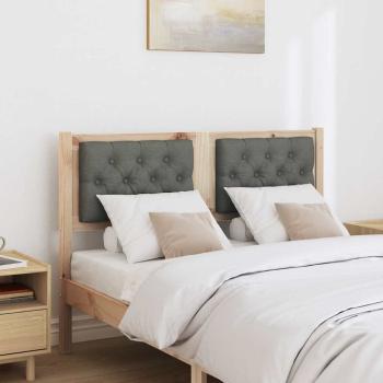 Kopfteil Braun und Dunkelgrau 120 cm Massivholz Kiefer
