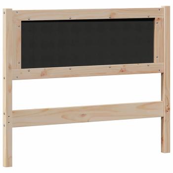 Kopfteil Braun und Dunkelgrau 100 cm Massivholz Kiefer
