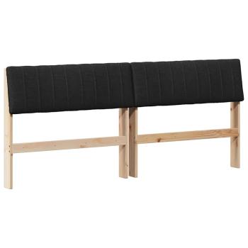 Gepolstertes Kopfteil Schwarz 180 cm Massives Kiefernholz