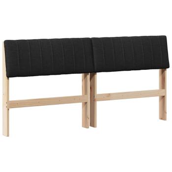 Gepolstertes Kopfteil Schwarz 150 cm Massives Kiefernholz