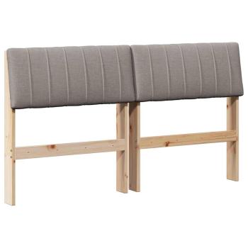 Gepolstertes Kopfteil Taupe 135 cm Massives Kiefernholz