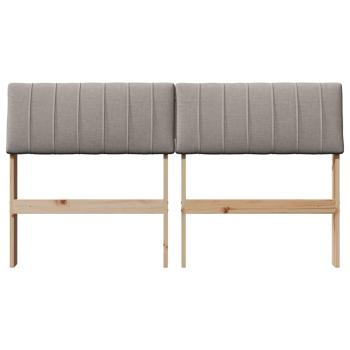 Gepolstertes Kopfteil Taupe 135 cm Massives Kiefernholz