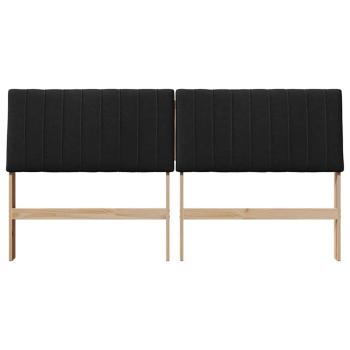 Gepolstertes Kopfteil Schwarz 180 cm Massives Kiefernholz
