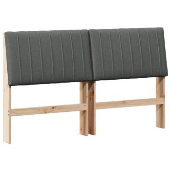 Gepolstertes Kopfteil Dunkelgrau 150 cm Massives Kiefernholz