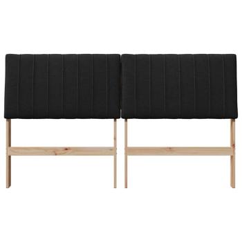 Gepolstertes Kopfteil Schwarz 150 cm Massives Kiefernholz