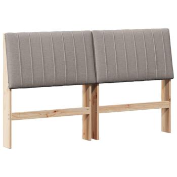 Gepolstertes Kopfteil Taupe 150 cm Massives Kiefernholz