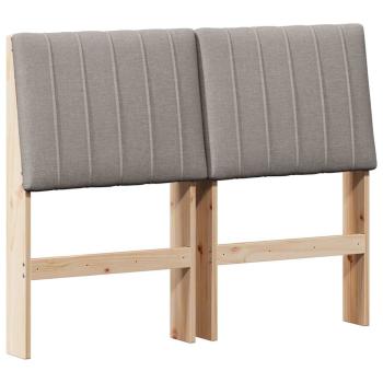 Gepolstertes Kopfteil Taupe 120 cm Massives Kiefernholz