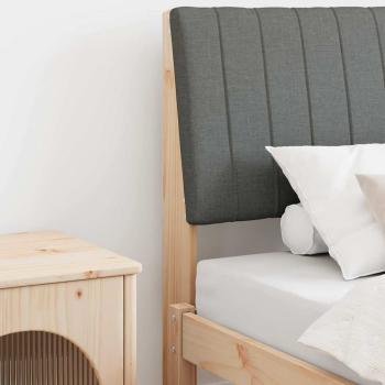 ARDEBO.de - Gepolstertes Kopfteil Dunkelgrau 90 cm Massives Kiefernholz