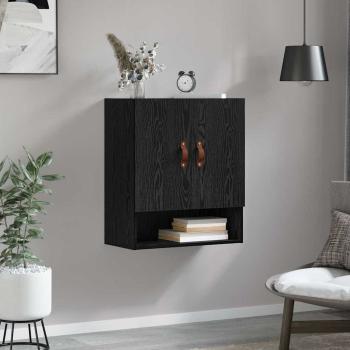 Wandschrank 60 x 31 x 70 cm Holzwerkstoff Schwarz Eichen-Optik
