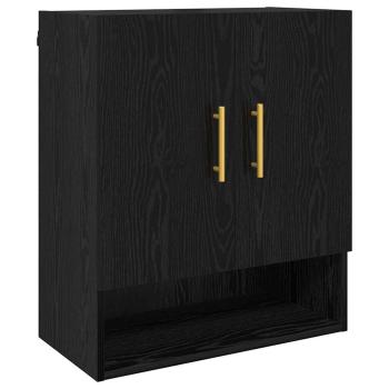 Wandschrank 60 x 31 x 70 cm Holzwerkstoff Schwarz Eichen-Optik