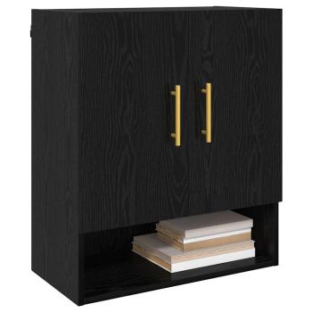 Wandschrank 60 x 31 x 70 cm Holzwerkstoff Schwarz Eichen-Optik