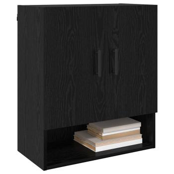 Wandschrank 60 x 31 x 70 cm Holzwerkstoff Schwarz Eichen-Optik