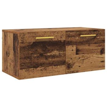 Wandschrank 80 x 36.5 x 35 cm Holzwerkstoff Altholz