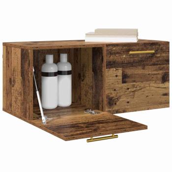Wandschrank 80 x 36.5 x 35 cm Holzwerkstoff Altholz