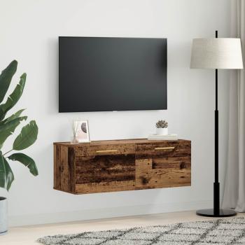 Wandschrank 100 x 36,5 x 35 cm Holzwerkstoff Altholz