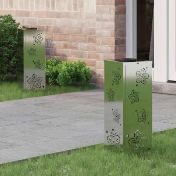 ARDEBO.de - Solar LED Weg Licht 2 Stk. Warmes Weiß 18 x 18 x 50 cm