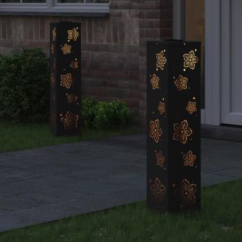 Solar LED Weg Licht 2 stk. Warmes Weiß 18 x 18 x 80 cm