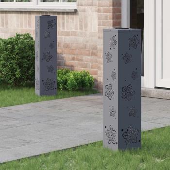 ARDEBO.de - Solar LED Weg Licht 2 Stk. Warmes Weiß 18 x 18 x 80 cm
